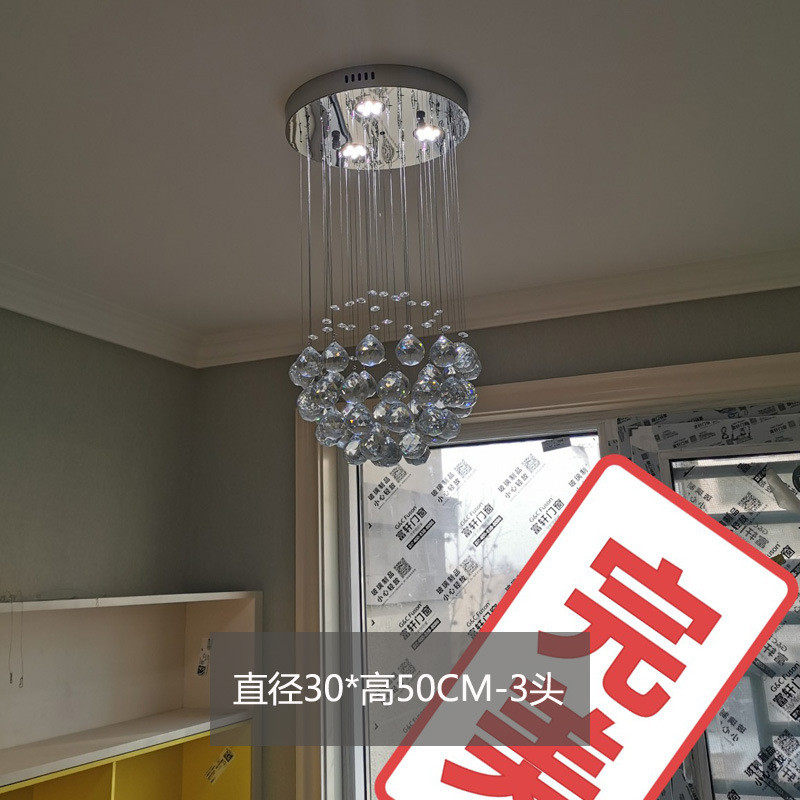 水晶吊灯餐厅圆球饭厅灯现代简约创意客厅服装店复式楼梯圆形灯饰