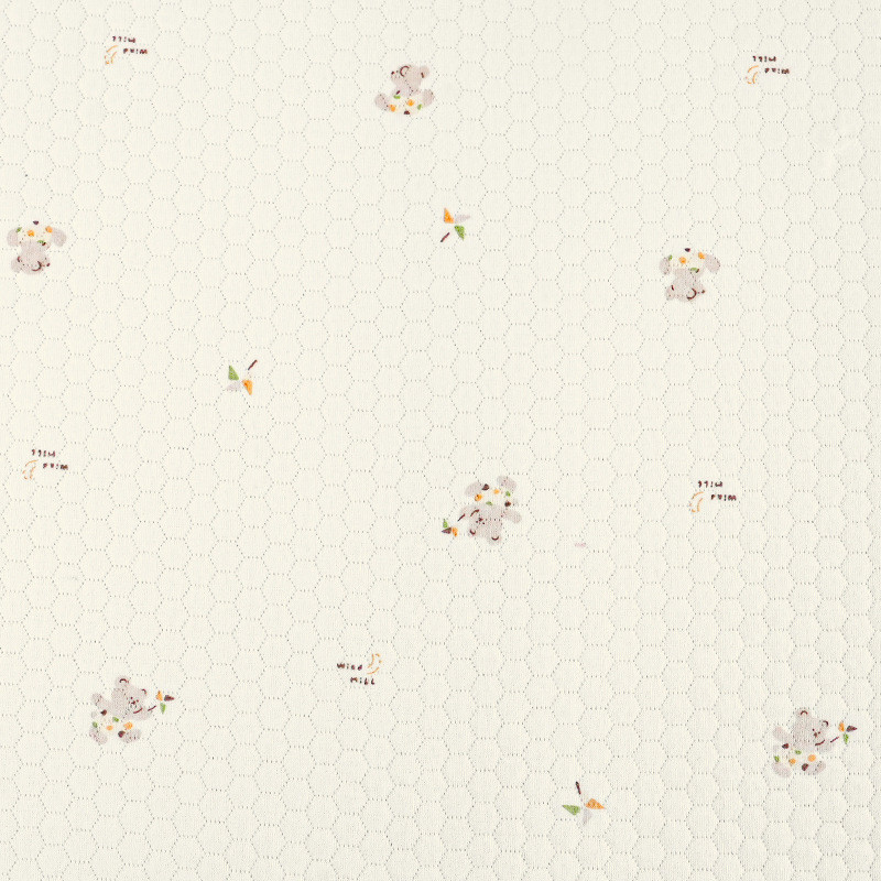 六边形棉空气层面料夹丝夹印花布料秋冬婴童家居服睡袋枕套面料