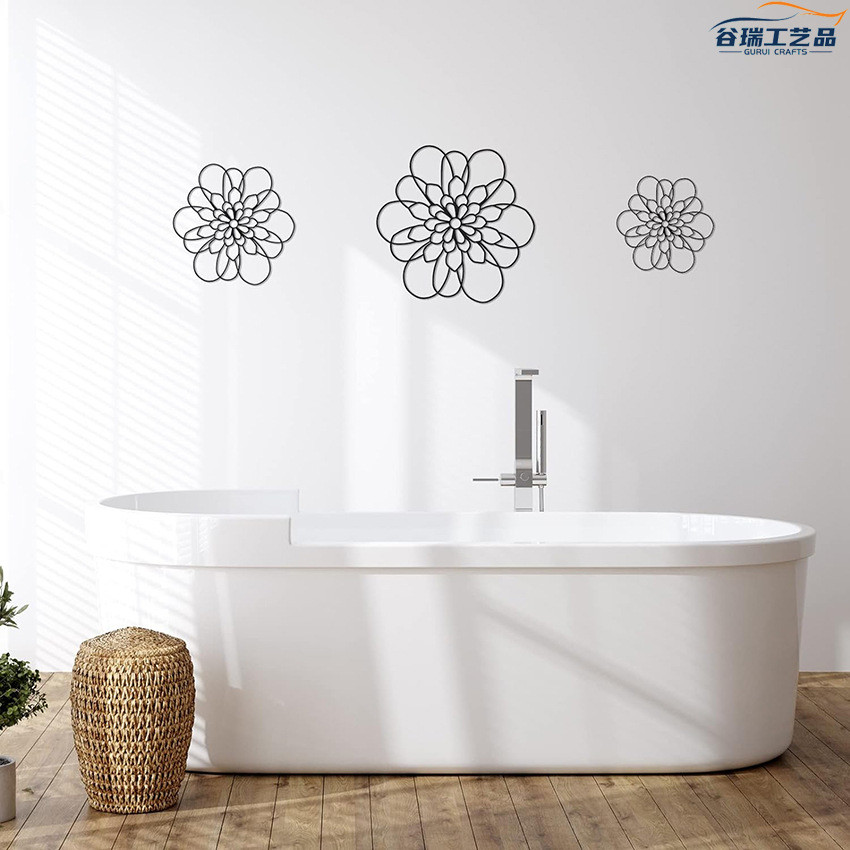 3件套卧室客厅花墙装饰乡村金属花墙艺术悬挂于金属厨房浴室户外