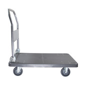 塑料灰色单层定制手推车工厂车间拉货物料车写字楼超静音平板推车