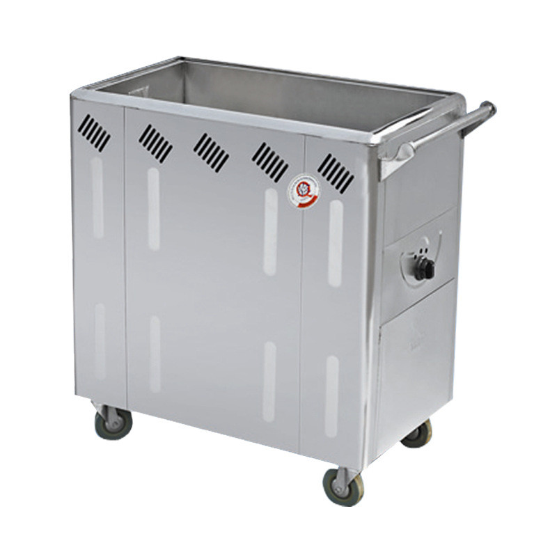 不锈钢燃气熟笼车商用小蒸笼电热保温港式早茶点心车送餐车手推车