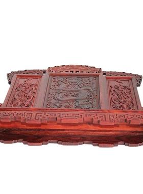 红木工艺品明清家具模型老红木微缩家具红酸枝宫廷式九龙屏风摆件