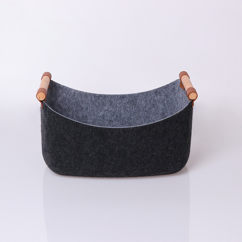 北欧防尘一体收纳筐毛毡成型脏衣服收纳篮桌面杂志置物筐多色可选