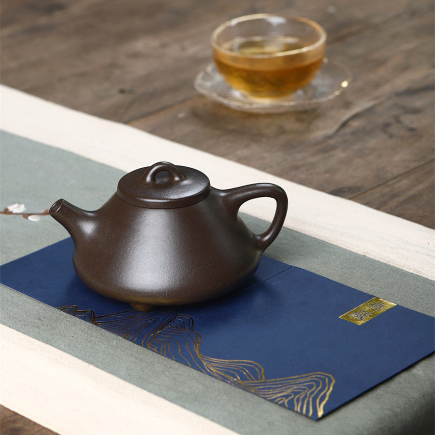批发直播一件起批宜兴原矿石手工黄紫砂壶子冶石瓢泡茶壶茶具