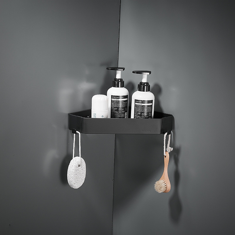 壁挂304不锈钢浴室三角篮卫生间方形收纳架厕所三角置物架免打孔