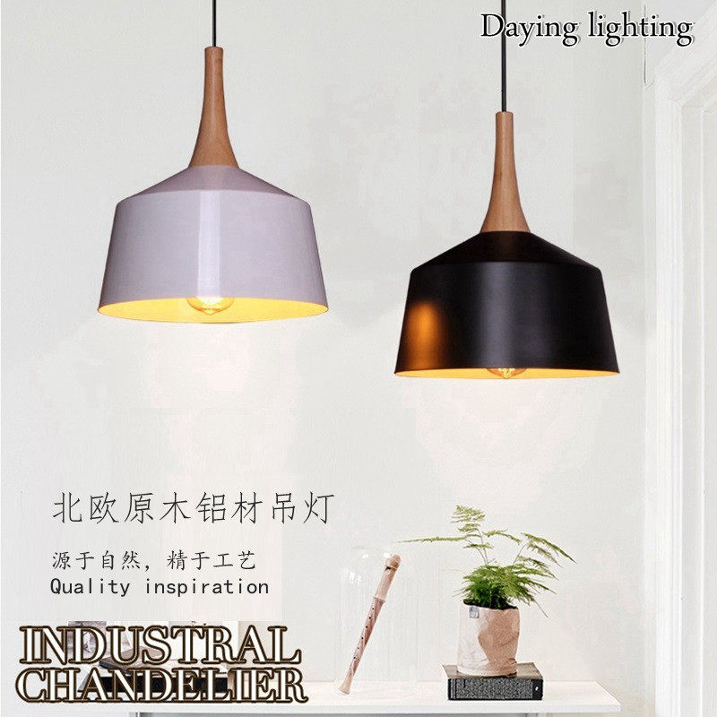 简约现代创意原木铝材吊灯灯具客厅吧台服装店咖啡厅公寓餐厅货源