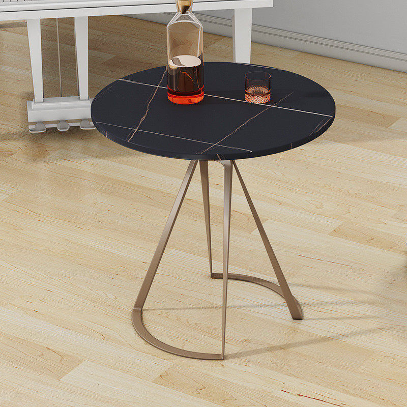 热销简约意式轻奢不锈钢拉丝边几圆桌板小型创意网红阳台岩子茶几,住宅家具,角几/边几,淘宝优惠券,粉丝福利购,淘宝优惠卷