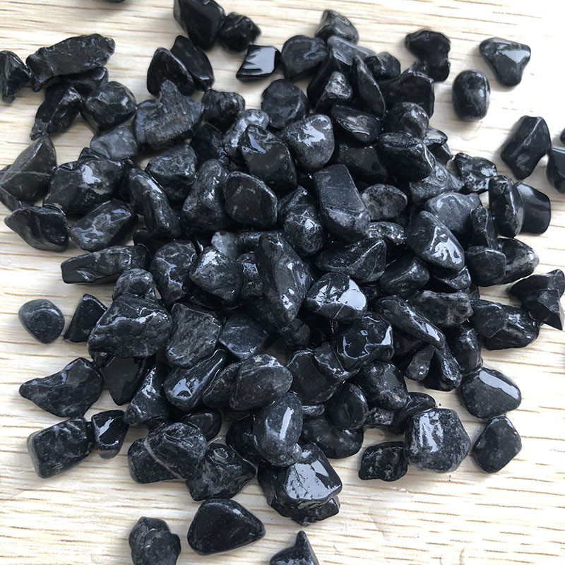 热销供应铺路水洗石黑色砾石碎石露营风散铺黑石子园林造景庭院黑