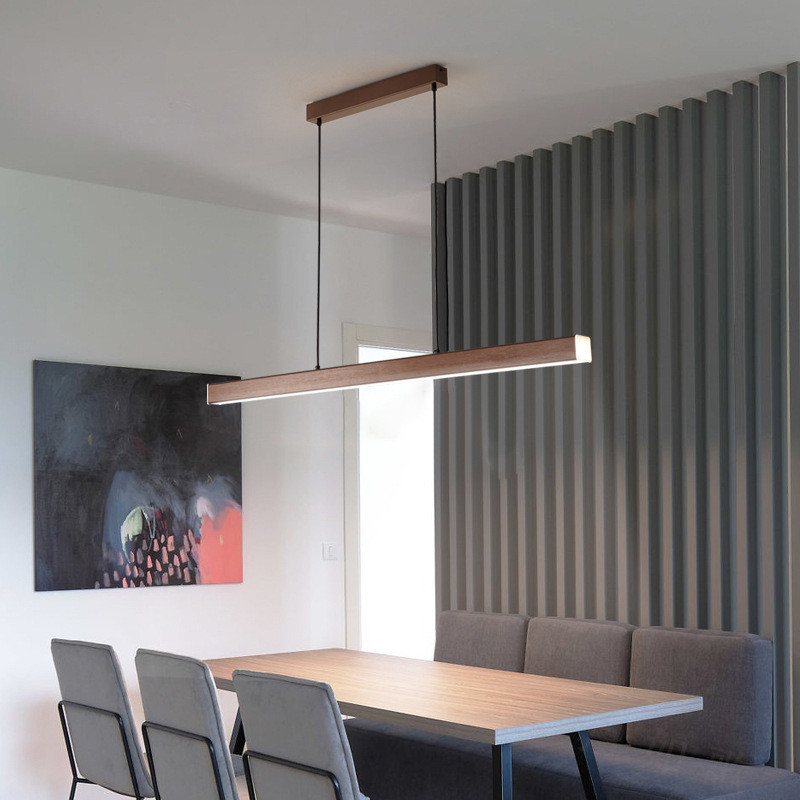 餐桌家用现代简约极简餐厅吊灯一字吧台饭厅2023新款轻奢中山灯具