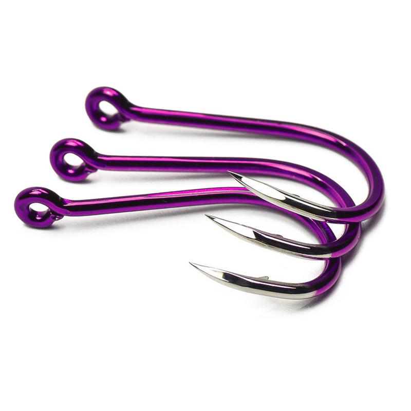 雷格龍鱼钩紫电管付千又渔钩有孔圈环倒刺海钓矶钓海钓深海钩