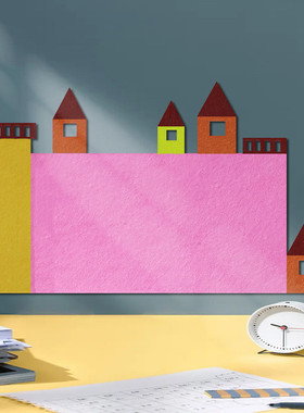 板城堡墙贴毛毡板背景板幼儿园自粘教师学生作品展示卡通ins风告