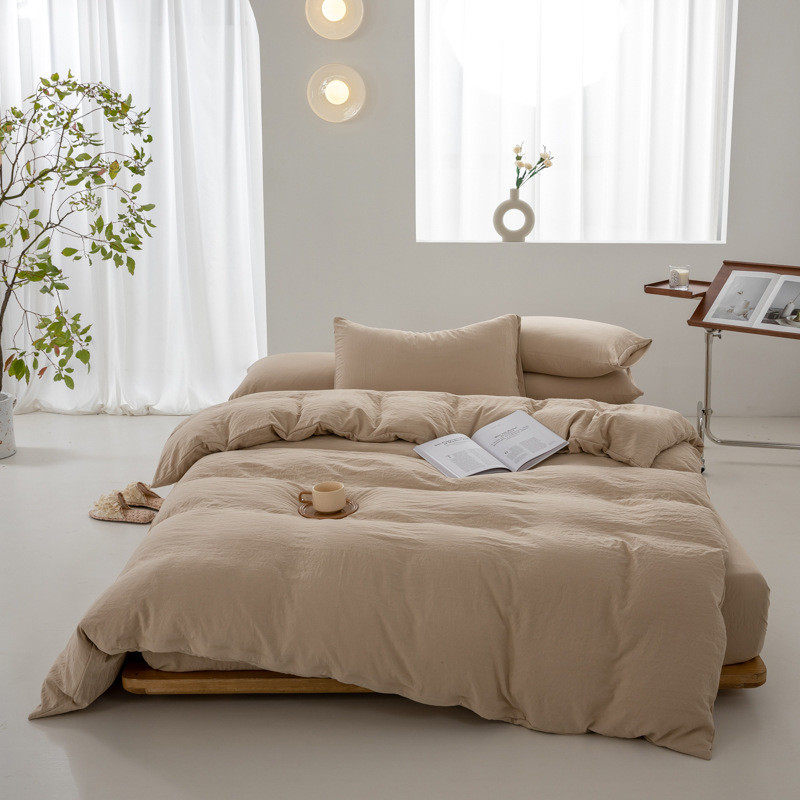 纯色床单简约水洗棉四件套日式被套学生宿舍夏床上用品床笠三件套,床上用品,床品套件/四件套/多件套,淘宝优惠券,粉丝福利购,淘宝优惠卷