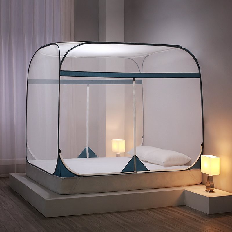 f^蚊帐2025新款家用蒙古包卧室儿童免安装防摔1.5/1.8m床拉链可折