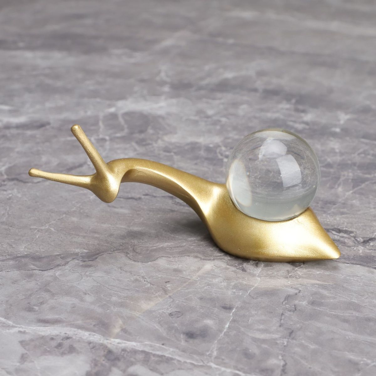 新中式树脂家居大理石托盘样板房电视柜客厅茶几蜗牛软装饰品摆件