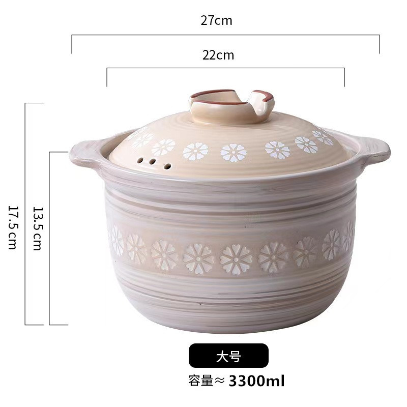 吉田烧土锅日式砂锅家用煲汤耐热沙锅汤煲炖锅陶土煲仔饭锅老式