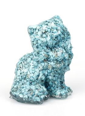 波斯猫绒植猫卧室书桌餐厅电视柜桌面可爱站立动物水晶装饰摆件