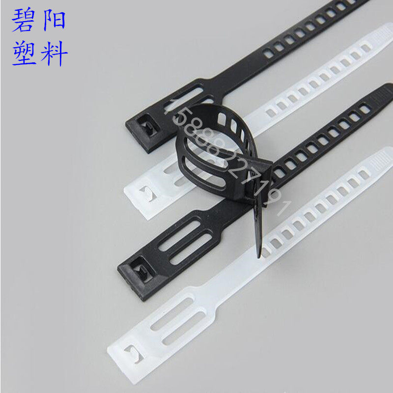 黑白色pe梯形电缆捆扎标识1.2mm反使用方便可厚度复用可松紧扎带