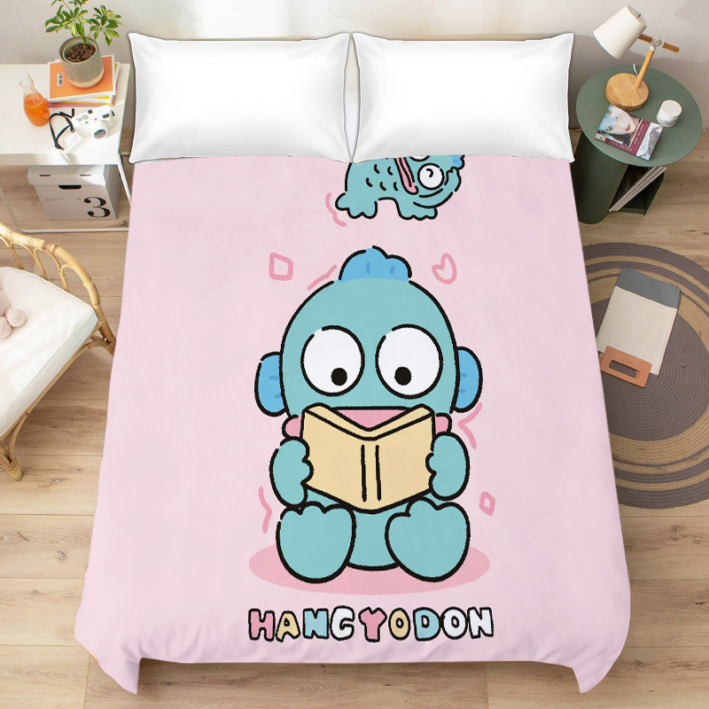 可爱丑鱼床单系列卡通少女心床上用品单件被单儿童学生宿舍磨毛