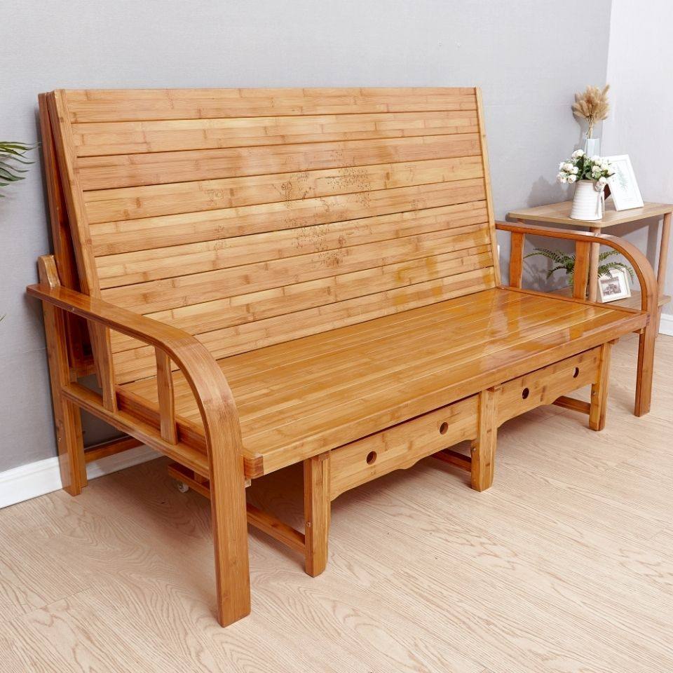 沙发床两用多功能折叠竹床单人双人用成人凉床竹子硬板实木床椅,住宅家具,可折叠床,淘宝优惠券,粉丝福利购,淘宝优惠卷