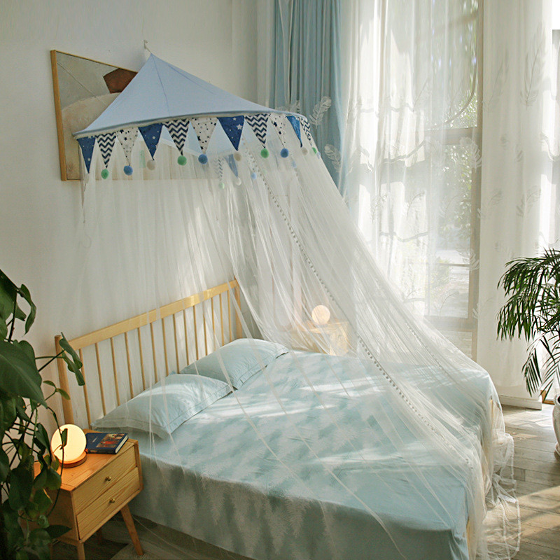 hx蚊帐家用儿童男孩落地床免安装1米35/1.5m1.8宫廷可拆洗防尘加