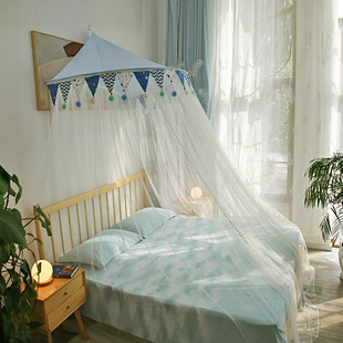 hx蚊帐家用儿童男孩落地床免安装 1.5m1.8宫廷可拆洗防尘加 1米35