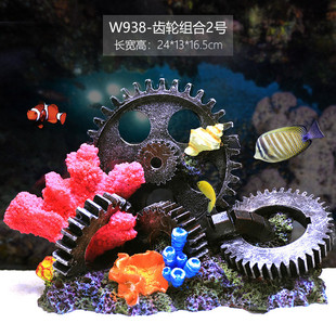 假珊瑚鱼缸造景礁石假山躲避屋仿真珊瑚树鱼缸造景装饰海水缸布景