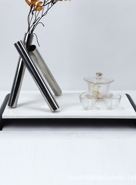 热销简约现代皮革金属托盘装饰品茶具套组软装样板间酒店家居茶几