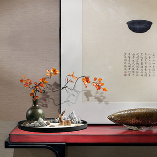 古典花瓶微景观禅意桌面摆件客厅玄关茶室电视柜家居装 J6DA新中式