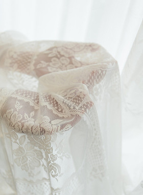 法式洛可可工厂纱帘透光不透人复古白纱阳台客厅飘窗窗纱蕾丝窗帘