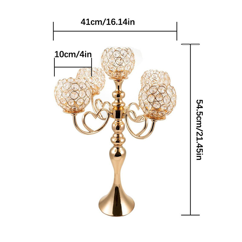 婚庆道具铁艺5头步云烛台路引欧式桌花花器t台婚礼路引摆件