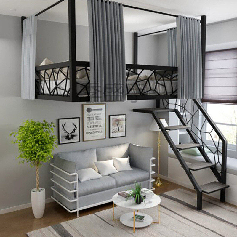 G1S简约吊床loft阁楼式床上床下空铁艺悬挂床复式二楼床小户型高,住宅家具,铁艺/钢木床,淘宝优惠券,粉丝福利购,淘宝优惠卷