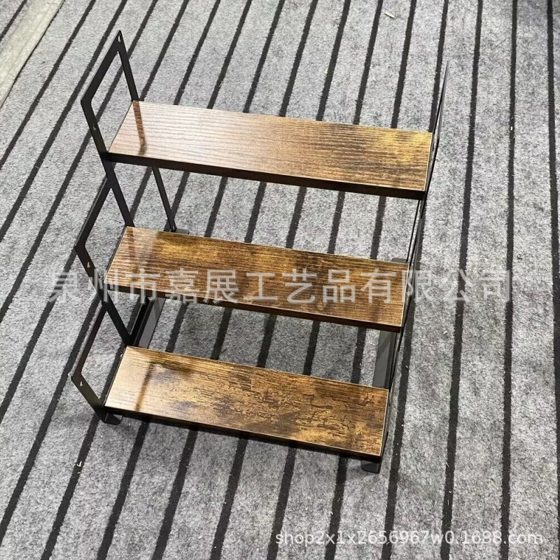 铁艺瓶子收纳架多层木板金属层架置物架咖啡糖浆管理器瓶客厅