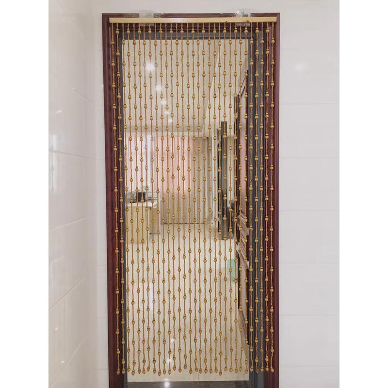 桃木葫芦隔断门帘水晶珠帘卫生间卧室客厅遮挡家用门帘子免打孔