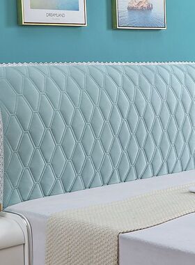 2o6x加厚夹棉床头罩加厚床头套实木软包欧式布艺防尘罩床头全包保