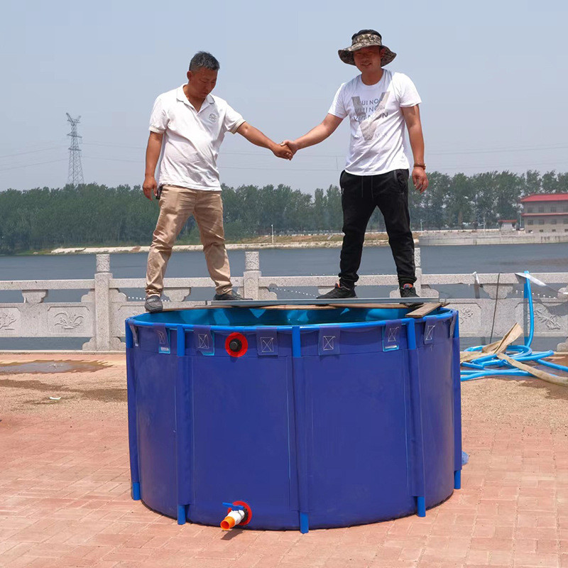 圆形帆布加厚支架鱼池可移动折叠蓄养殖锦鲤水池鱼虾养殖帆布水池