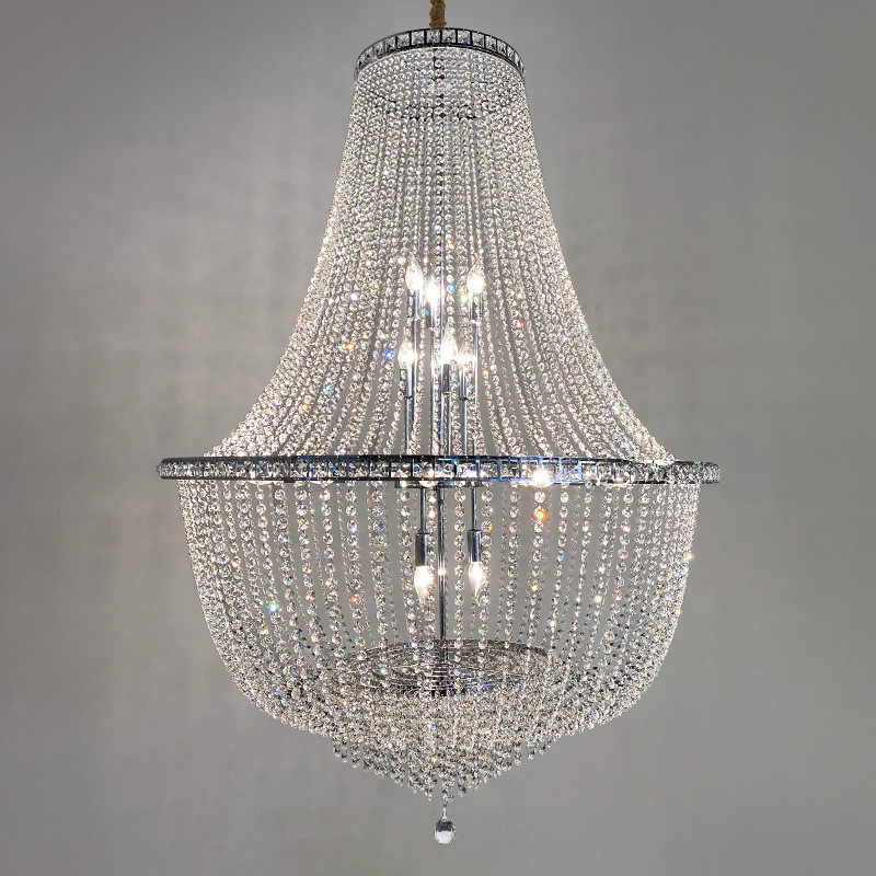 欧式水晶吊灯传统金色吊灯婚庆宴会厅酒店装饰灯具灯别墅大厅美式