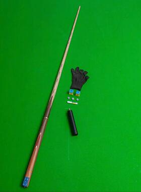 八牌免漆手工杆台球杆白蜡木3/4分体小头杆中式黑蓝斯诺克桌球杆