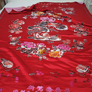 m204杭州丝绸软缎缎子被面喜庆结婚用老被面子织锦缎包边被罩老式