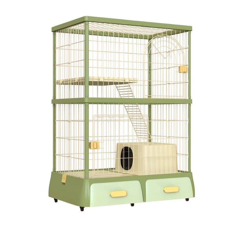 猫砂盆一体纯色别墅猫笼家用室内猫别墅猫窝屋带厕所超大自由空间