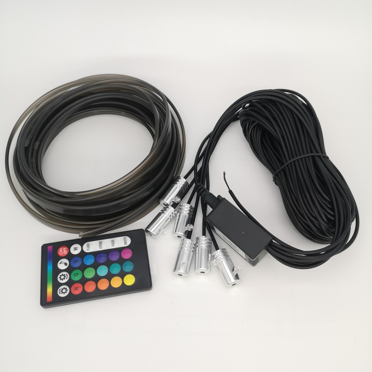 热销车载内饰车门中控七彩灯条氛围节奏app遥控5头配6米光导