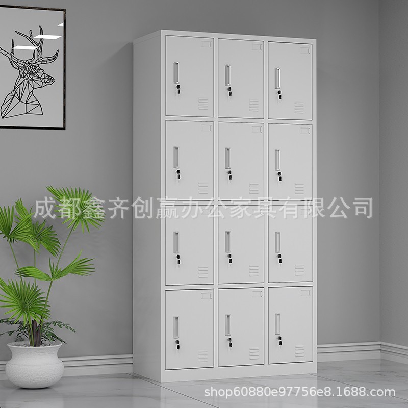 储物柜更衣柜员工宿舍铁皮柜钢制健身房车间多门柜带锁工衣柜鞋柜