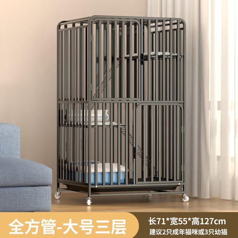 猫笼子家用室内超大自由空间带厕所猫别墅宠物两层猫舍猫屋猫咪窝