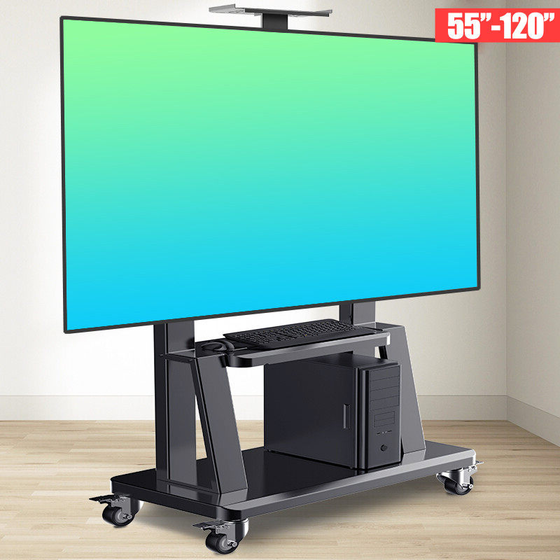 可移动电视推车横竖屏直播落地支架 通用一体机32 55 65 75 100寸