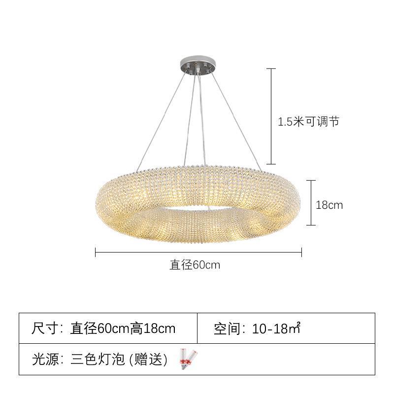 水晶吊灯轻奢圆形客厅创意美式餐厅简约大气温馨大厅个性卧室灯具