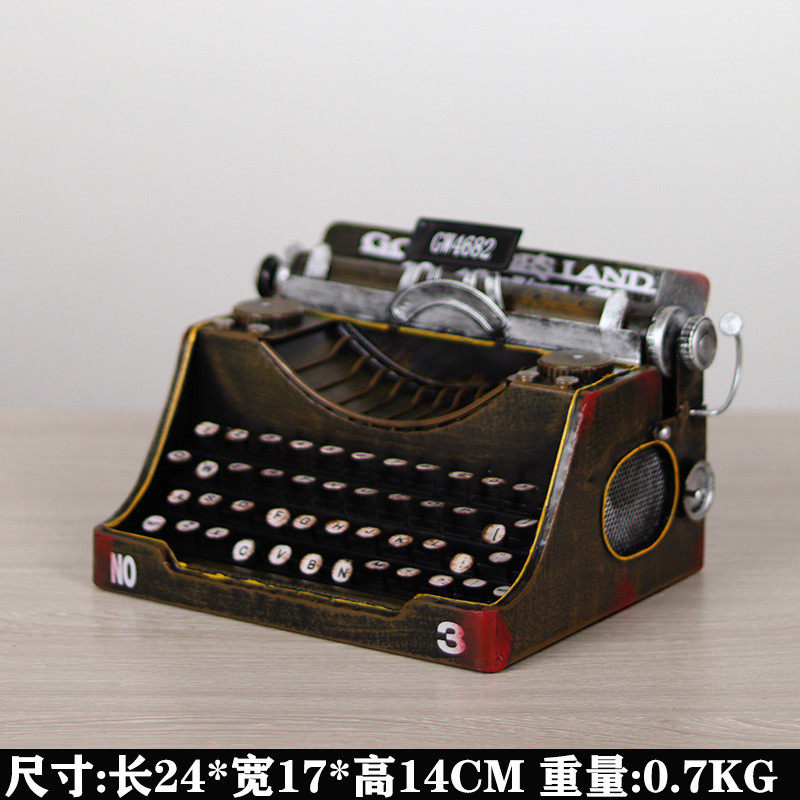 仿真老式打字机民国6070年代模型怀旧老物件复古道具橱窗装饰摆件