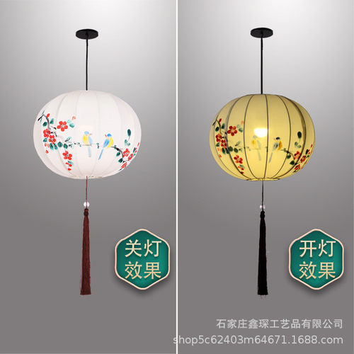 定制街道圆形布艺灯笼中式户外景区古风装饰中国风创意新年灯笼