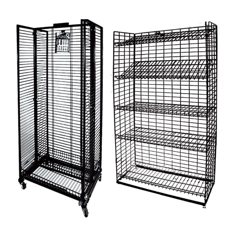 地摊超市移动网格铁艺 展会货架铁网格挂钩 货架双面网格旋转展示