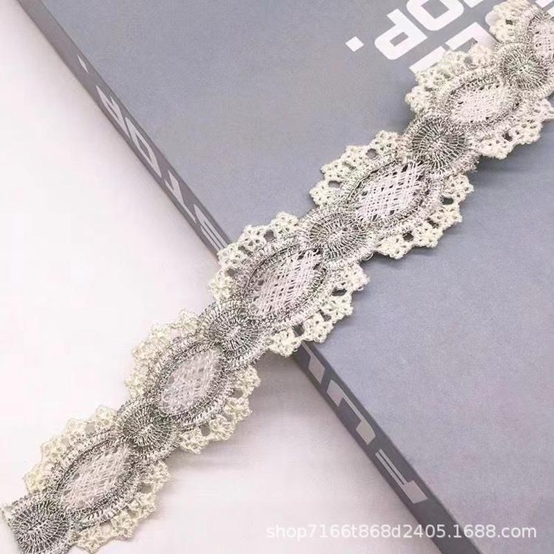 小蕾丝花边金线绣边镂空刺绣织带金丝装饰窗帘编织拼接款布艺花边