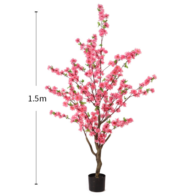 仿生桃花树假植物盆栽客厅大落地室内摆设装饰盆景仿真桃花树