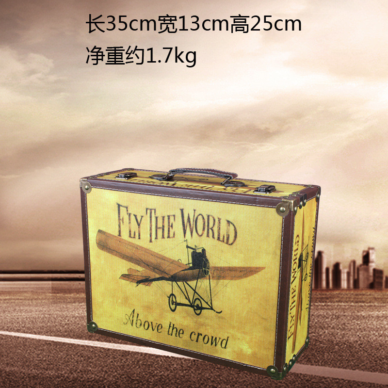 美式手工艺品复古旅行箱咖啡屋装饰影楼拍摄道具摆件创意木质乡村